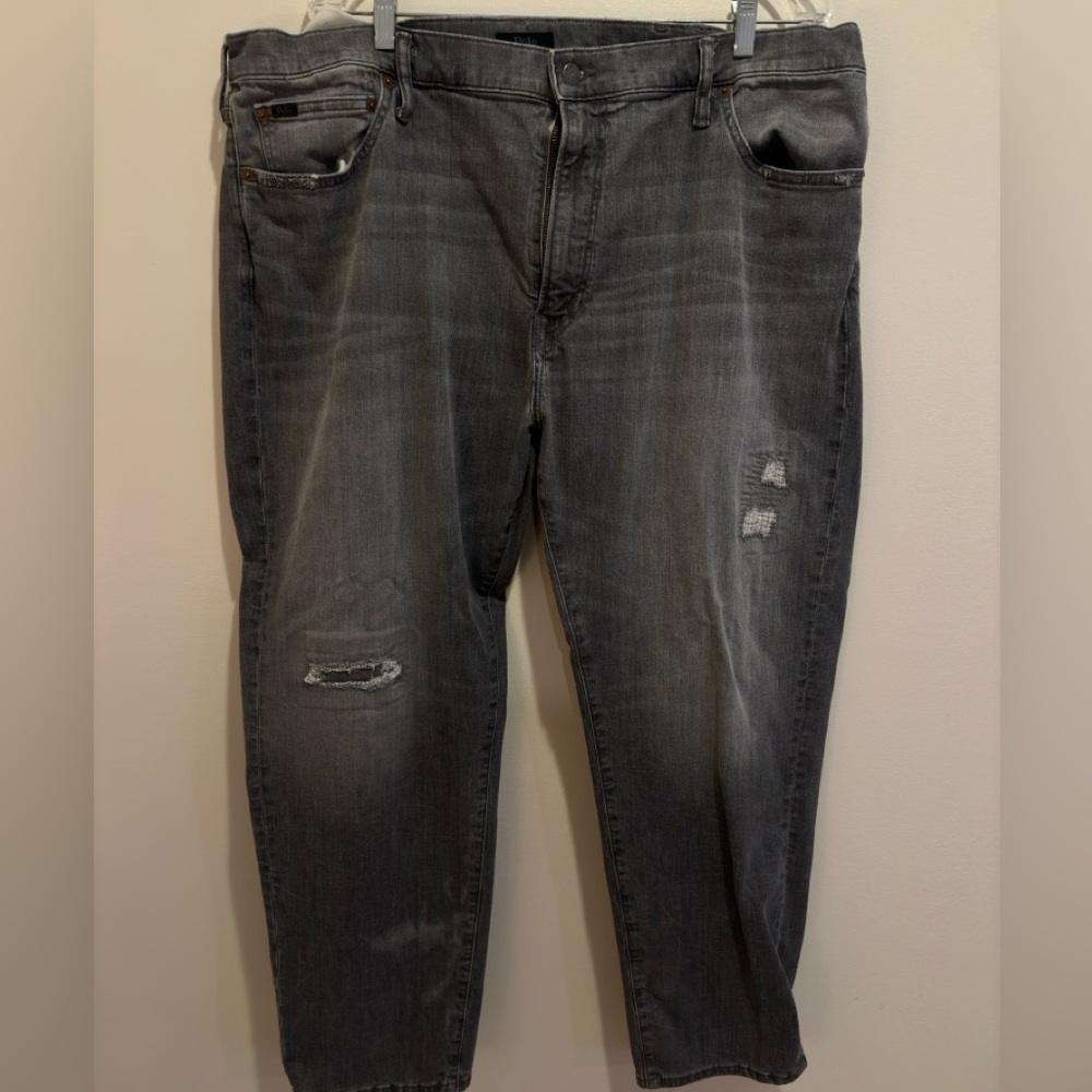 Polo by Ralph Lauren Distressed Varick Jeans In Grey